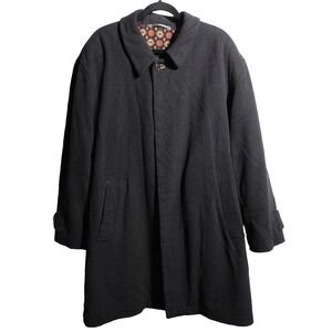 Steinbock Tyrol Austria Long Cashmere Wool Blend Gray Long Coat 43" Chest XL SEE